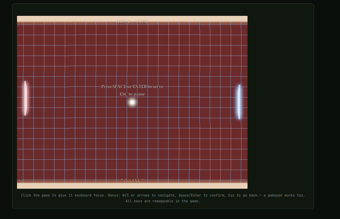 Insiculous Pong running in a browser